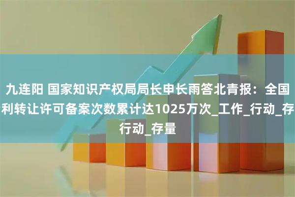 九连阳 国家知识产权局局长申长雨答北青报：全国专利转让许可备案次数累计达1025万次_工作_行动_存量